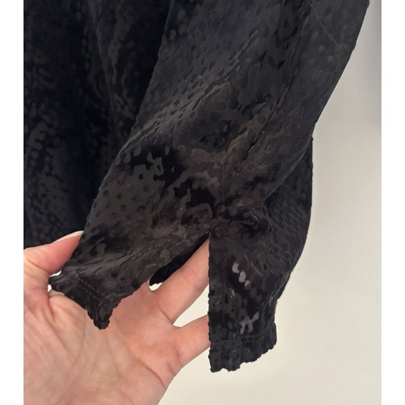 Velvet Burnout Top Dark Romantic Fairy Goth Scoop Neck Paisley Woman's Size 2XL - Picture 4 of 10